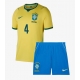 Billige Fotballdrakt Brasil Marquinhos #4 Replika Hjemmedraktsett Barn VM 2026 Kortermet (med bukser)